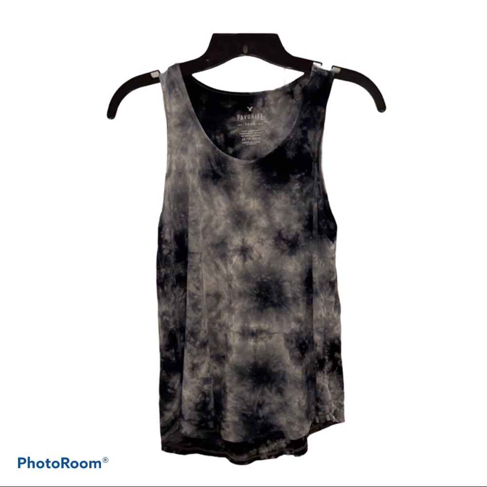 American Eagle Blue & White Tie Dye Tank Top XS